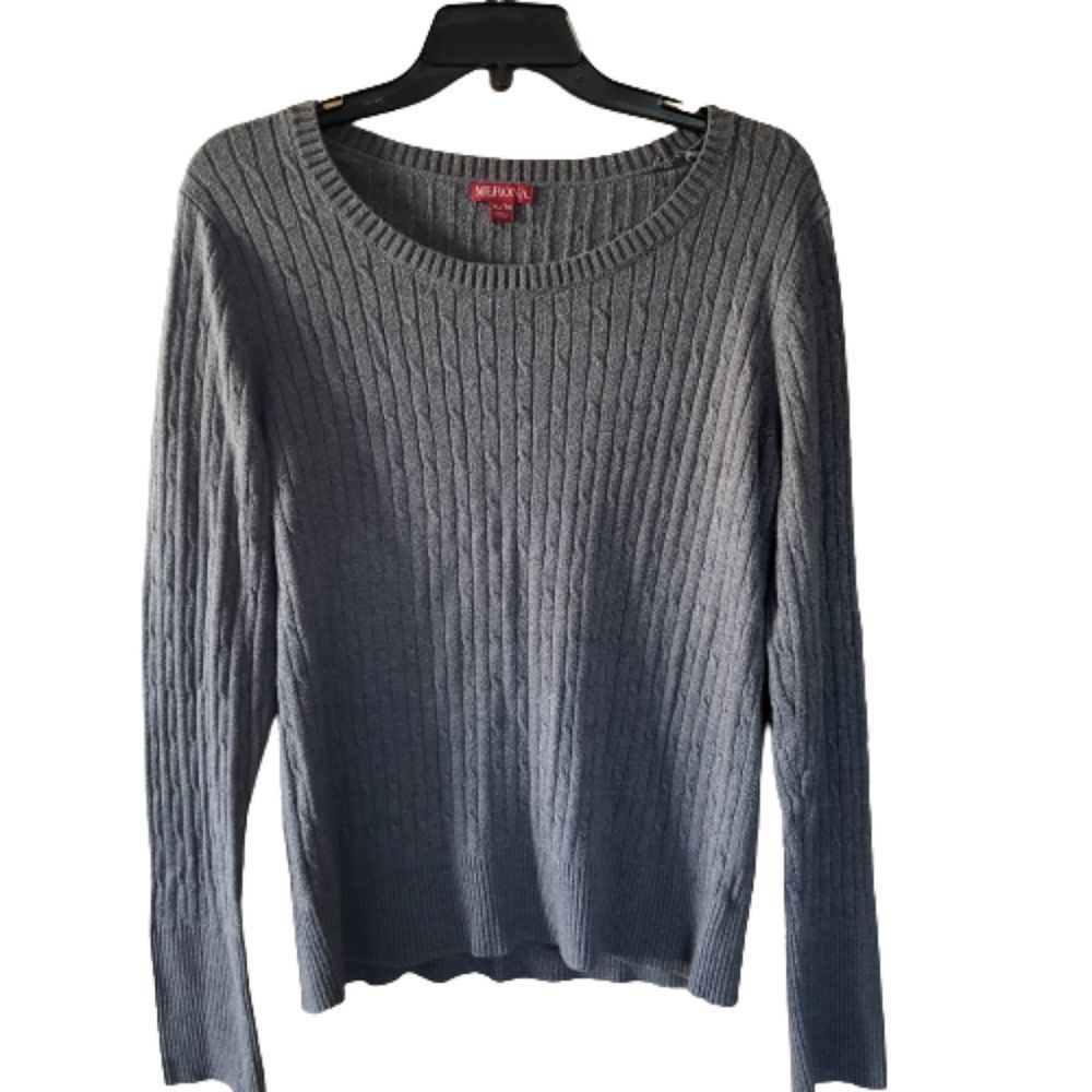 Woman's Merona Gray Knit Long Sleeve Sweater Size XLarge